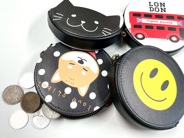 Goods Made レザーコインケース 丸型WLT01 オリジナルレザーコインケース 丸型|1個770円~!1個から作成可能|フルカラー印刷対応